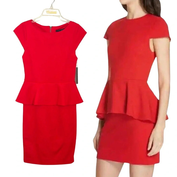 Alice + Olivia NWT Red Ember Cap Sleeve Party Dress Size 2 Revolve Coquette Cute - Picture 1 of 15